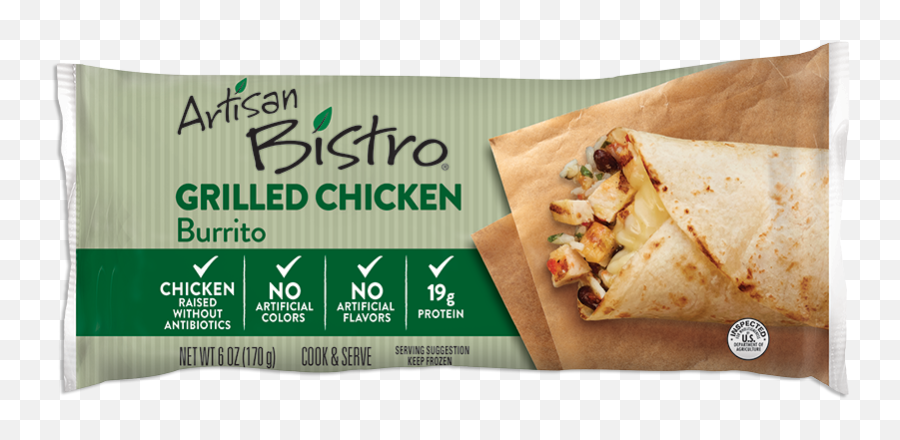 Premium Frozen Burrito With Chicken - Artisan Bistro Artisan Bistro Chicken Burrito Grilled Png,Burritos Png