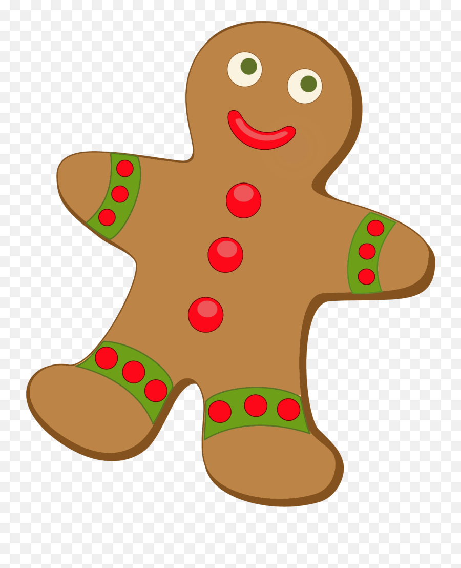 Gingerbread Man Transparent Background - Christmas Gingerbread Clipart Png,Gingerbread Man Transparent