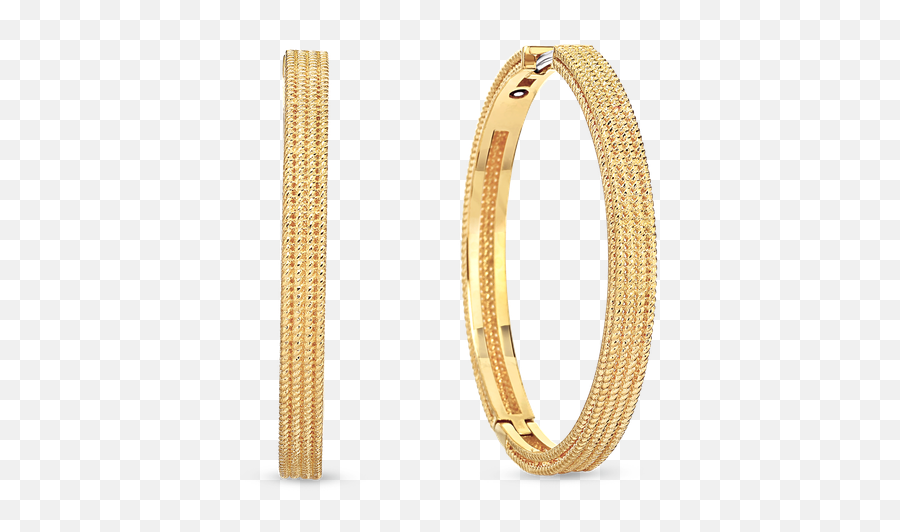Roberto Coin 18k Gold Symphony New Barocco 30mm Hoop Earring - Solid Png,Van Cleef Icon Rings