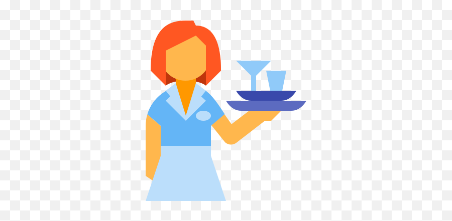 Waitress Icon In Color Style - Serveware Png,Female Chef Icon