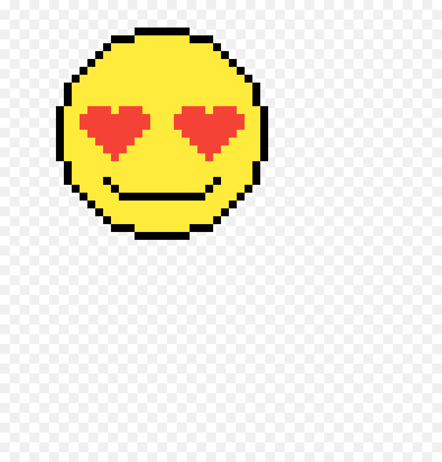 Download Hd Heart Eyes Emoji - Smiley Face Cool Gif Pixel Art Easy Emoji Png,Heart Eyes Emoji Transparent