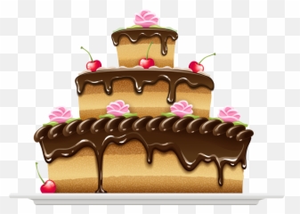 Happy Birthday Clipart Chocolate Cake - Png Transparent Background