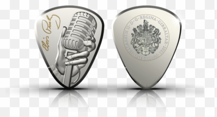 Elvis Presley U0027the King Of Rock Rollu0027 Silver Plectrum - Coin Plectra png