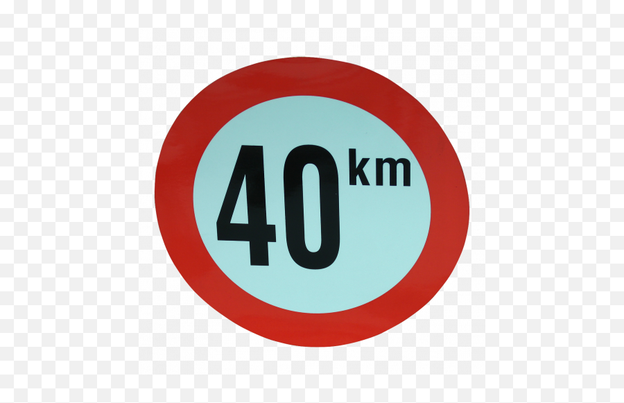 Traffic Sign 40 Kmh For Belgium Ø210 White With Red Border - Ladbroke Grove Png,Red Border Png