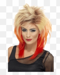 80u0027s Mullet Wig Blondered Fancy Dress Wigs - Cindy Lauper Outfit Png,Mullet Png
