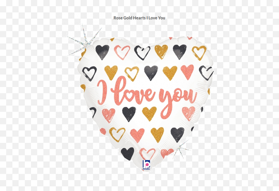 Bt Holographic Foil 18 Rose Gold Hearts I Love You - Wadi Rum Protected Area Png,Gold Hearts Png