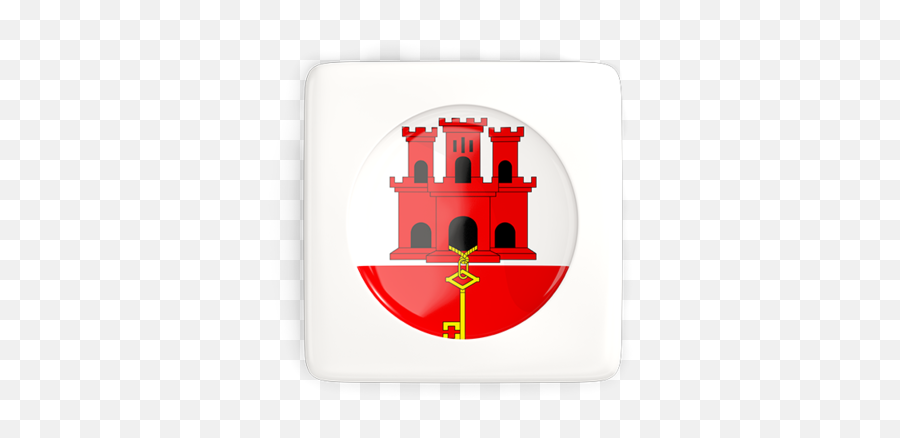Square Icon With Round Flag Illustration Of Gibraltar - Gibraltar Round Flag Png,Round Square Png