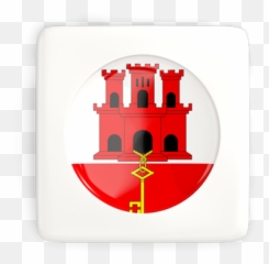 Square Icon With Round Flag Illustration Of Gibraltar - Round Flag Png