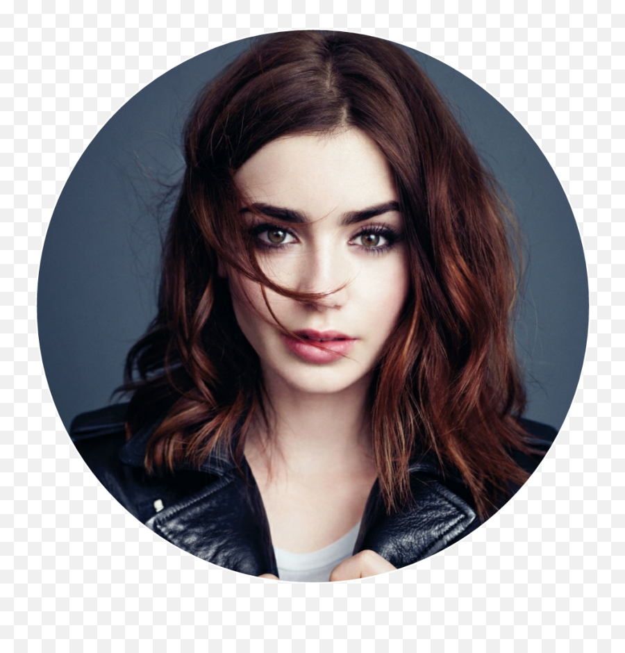 Lily Collins - Sticker By Dark Auburn Brown Hair Png,Lily Collins Png