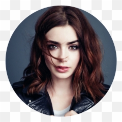 Lily Collins - Sticker By Dark Auburn Brown Hair Png,Lily Collins Png