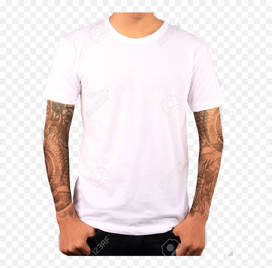 White T - Shirt Template Custom Gift Print White Shirt On Model Png,White T Shirt Template Png