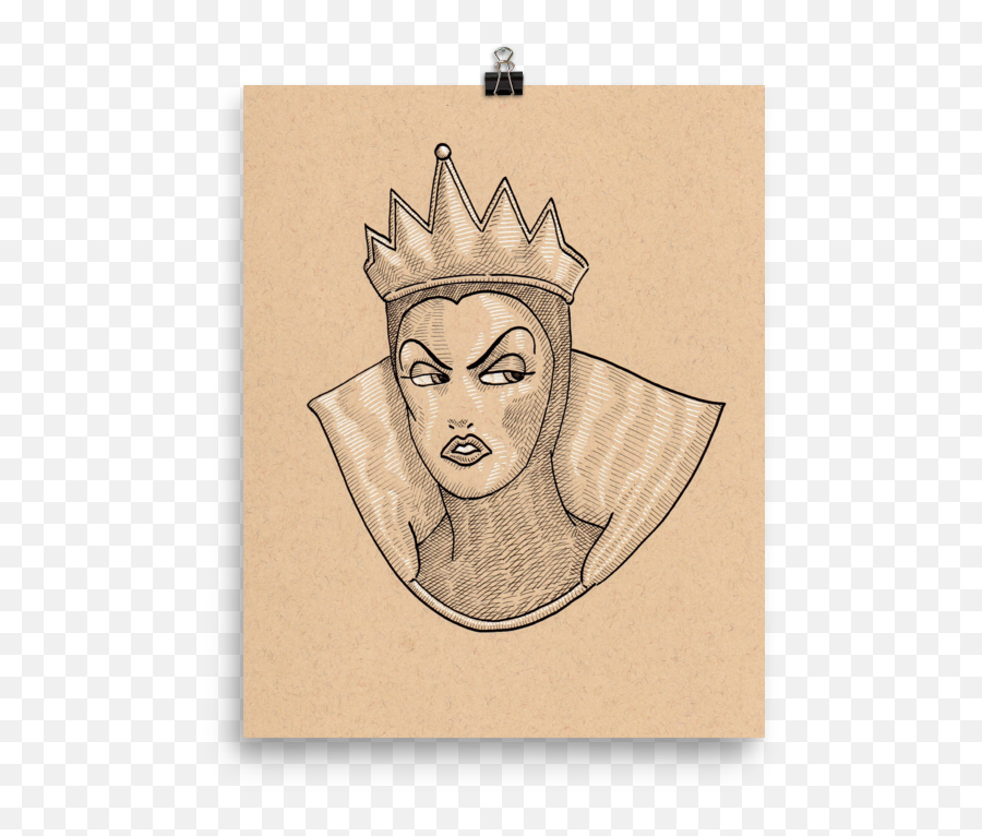 Grimhilde Evil Queen Art Print U2014 Megan Yiu Illustration - Sketch Png,Evil Queen Png