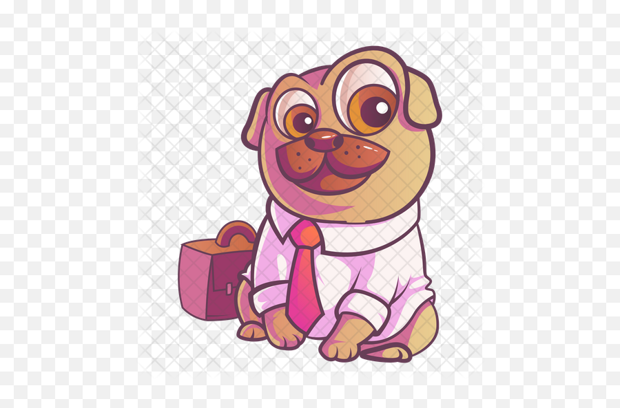 Cute Pug Is Wearing Shirt Icon Png