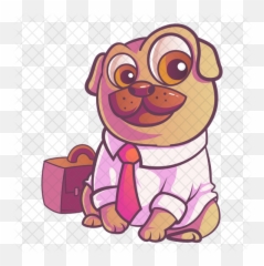 Cute Pug Is Wearing Shirt Icon Png