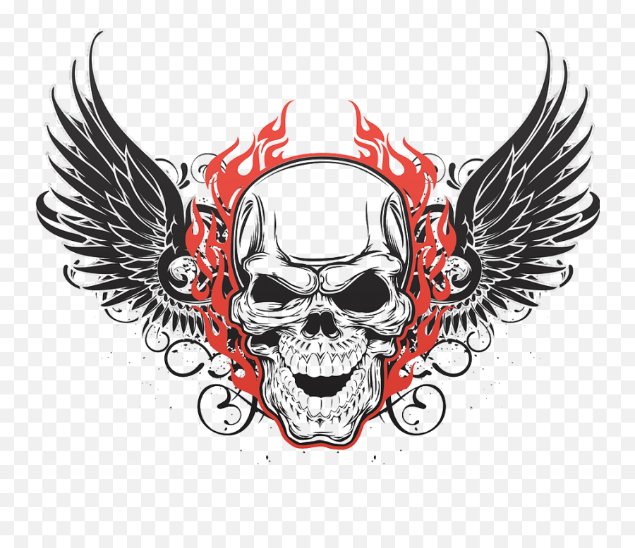 Download Tattoo Art Skull Flying Human Symbolism Skulls - Skull Wing Tattoo Png,Skulls Png