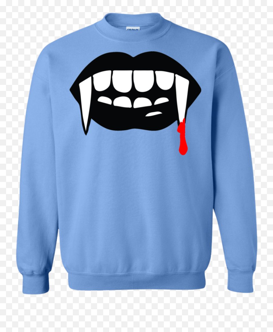 Black Vampire Fangs Halloween Pullover Sweatshirt U2013 Teeever - Halloween Png,Vampire Fangs Png