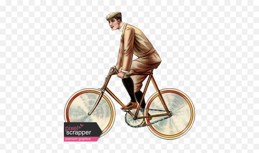 Ride A Bike - Vintage Bicycle Man Graphic By Elif Ahin Vintage Bicycle Rider Png,Bicyclist Png