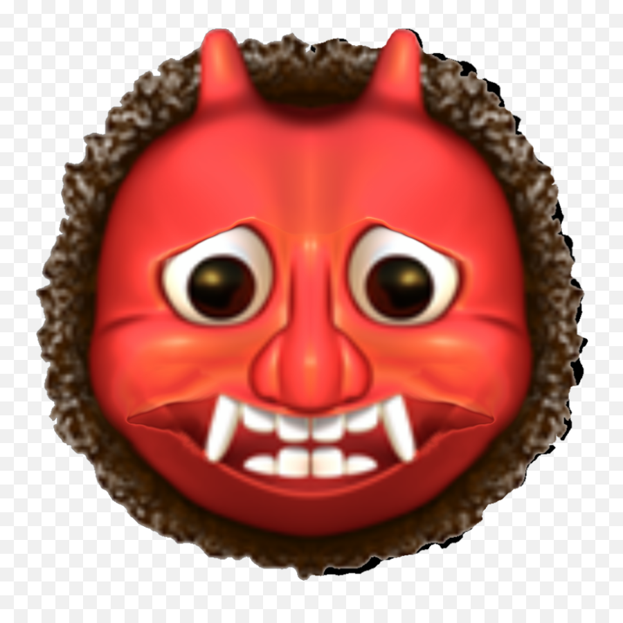Emoji Oni Devil Demon Iosemoji Vampire Mask Evil Red - Iphone Ogre Emoji Png,Oni Mask Png