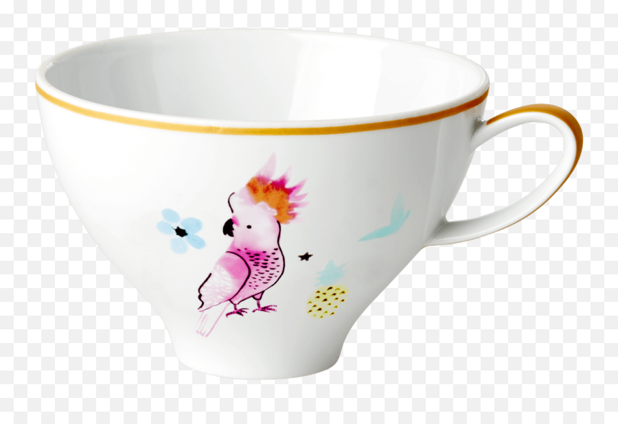 Porcelain Tea Cup - Cockatoo Print Tea Cup Leopard Png,Teacup Png