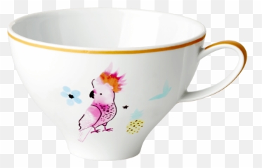 Porcelain Tea Cup - Cockatoo Print Tea Cup Leopard Png,Teacup Png