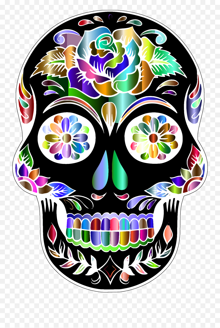 Calavera Skull Silhouette Clip Art - Sugar Skull Transparent Background Png,Calavera Png