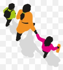 Walk To School - Kids And Parents Walk To School Png,Kids Walking Png