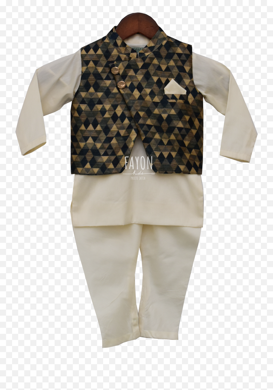 Download Hd Kids Nehru Jacket Set - Kurta Pyjama For Kids Images Clipart Png,Pajamas Png