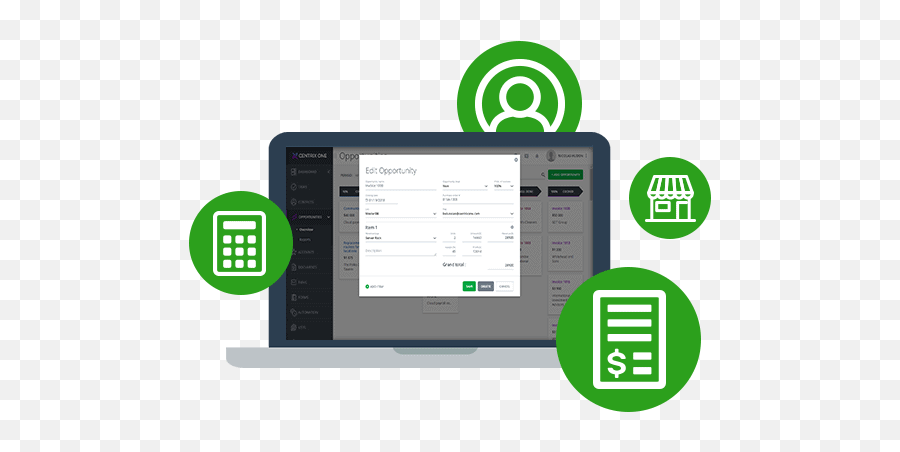 Quickbooks Crm Easy Integration Discover Centrixone - Technology Applications Png,Where Do I Find The Gear Icon In Quickbooks