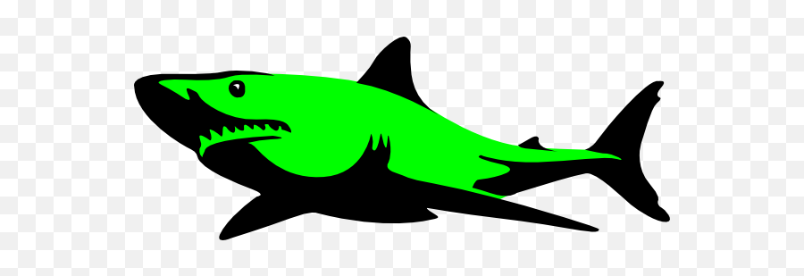 Download Shark Clipart Lemon - Black And White Shark Green Shark Clipart Png,Shark Clipart Transparent Background