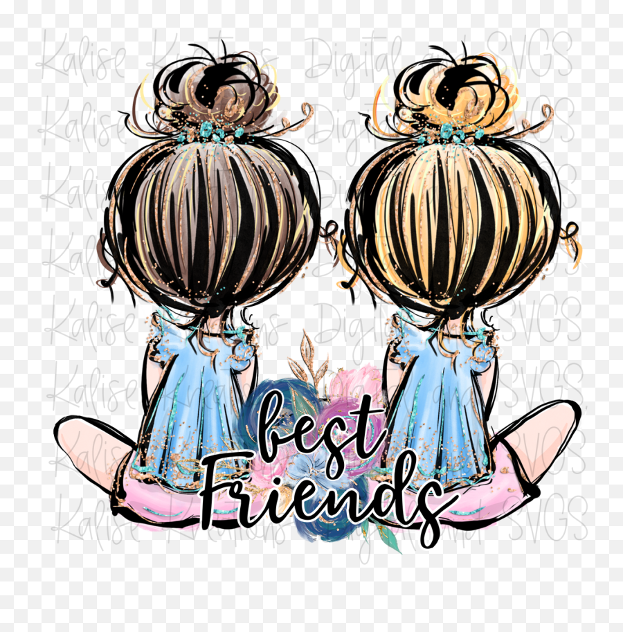 Best Friends Blonde And Brown Png - Best Friends Blond Brown,Besties Icon