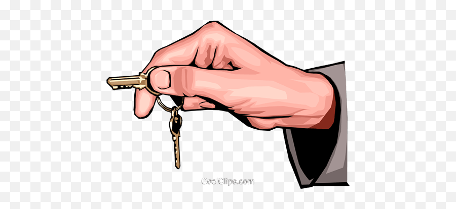 Hand Holding Keys Royalty Free Vector - Hand Holding Key Clipart Png,Hand Holding Gun Transparent