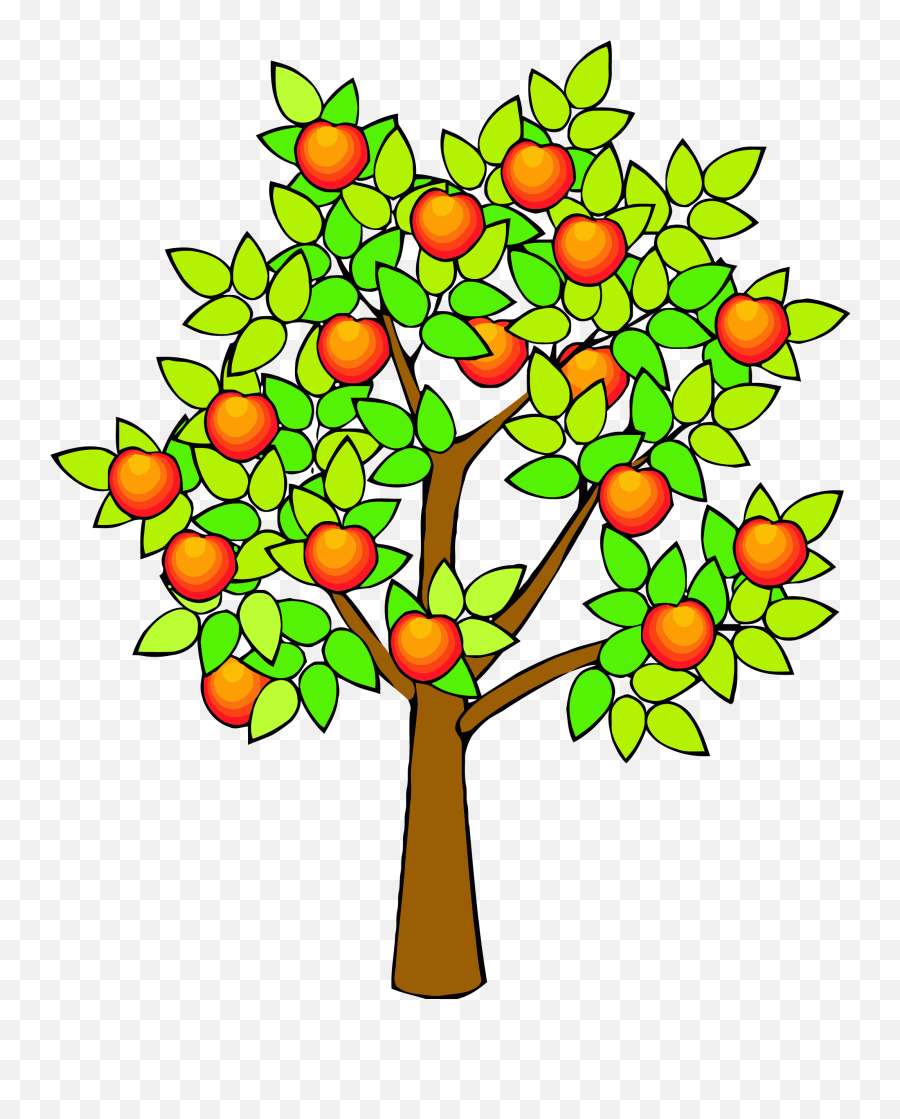Spring Green Tree Clipart Png - Fruit Tree Clip Art Fruits Tree Clipart Png,Fruit Tree Png