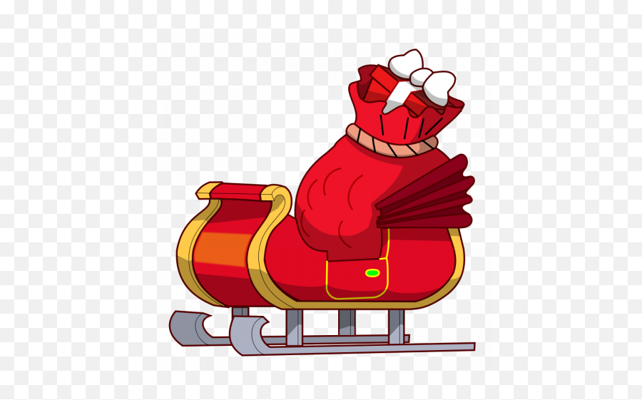 Santa Sleigh Clipart Png - Merry Christmas Day 13 Png Sleigh Cartoon Png,Santa Clipart Png