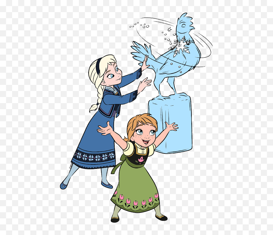 Young Anna U0026 Elsa Clip Art From Frozen Disney Galore - Elsa And Anna Young Clipart Png,Elsa And Anna Png