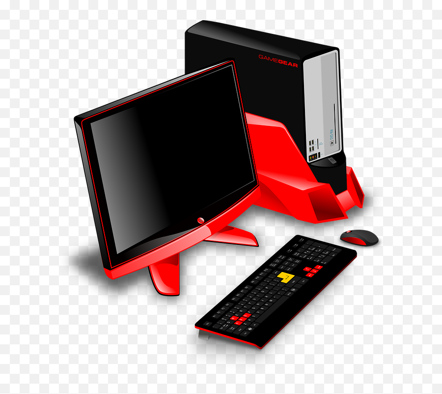 Gaming Pc Setup Comic Style Png Image - Gaming Computer Clipart,Gaming Pc Png