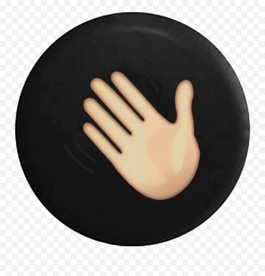 Details About Spare Tire Cover Waving Hand Wave Text Emoji Jk Accessories - Wave Png,Wave Emoji Png