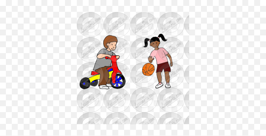 Tricycle And Basketball Picture For Classroom Therapy Use - Pronoun Fill In The Blanks Png,Cartoon Basketball Png