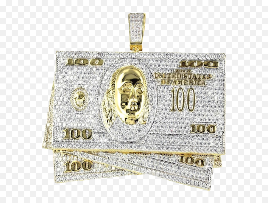 Download Hd Iced Out Benjamin Bills Pendant - Handbag Pendant Png,Iced Out Chain Png