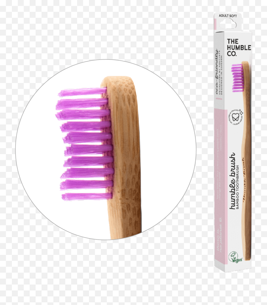Humble Brush Adult - Purple Soft Bristles Soft Toothbrush Bristles Bamboo Png,Toothbrush Transparent Background