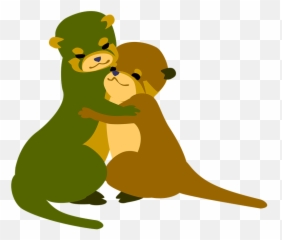 Otter Hugs Love - Free Image On Pixabay Hugging Otters Cartoon Png,Otter Png
