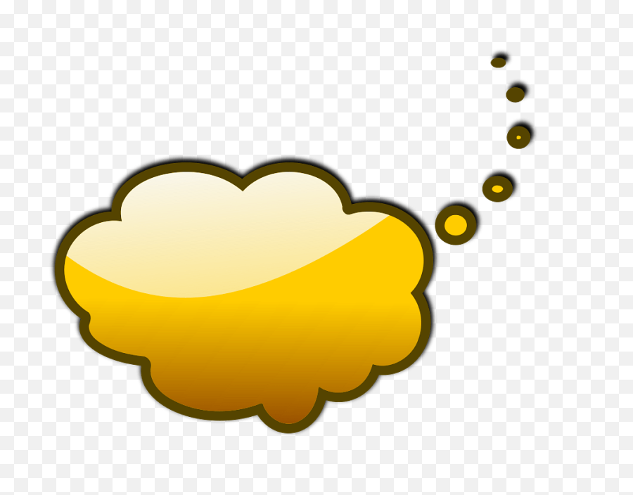 Thinking Bubble Idea Glossy Speech Bubbles - Yellow Thought Bubble Png,Thinking Cloud Png