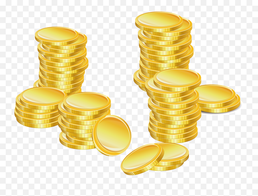 Coin Vector Free - Cartoon Images Of Money Png,Pile Of Gold Png