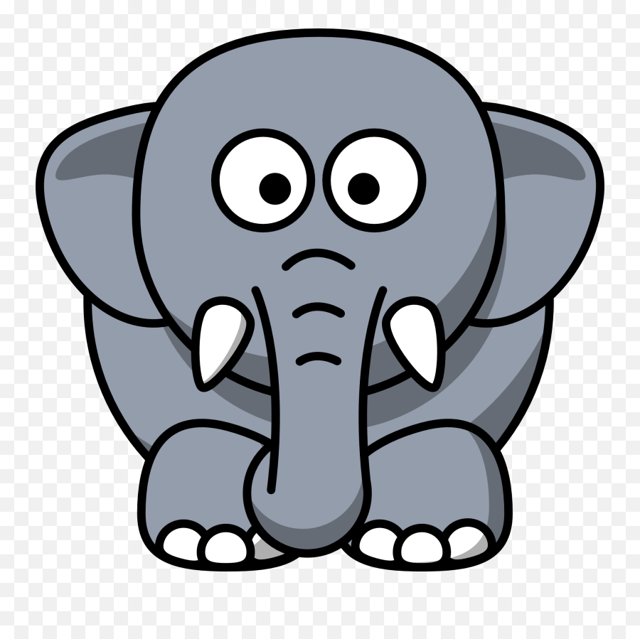 Grey Elephant Cliparts Free Download - Cartoon Elephant Clipart Png,Elephant Clipart Transparent Background