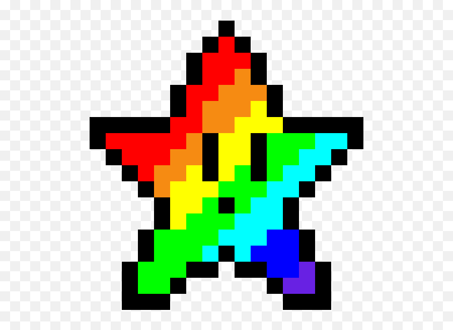 Likepixelart - Rainbow Star Pixel Art Png,8 Bit Icon