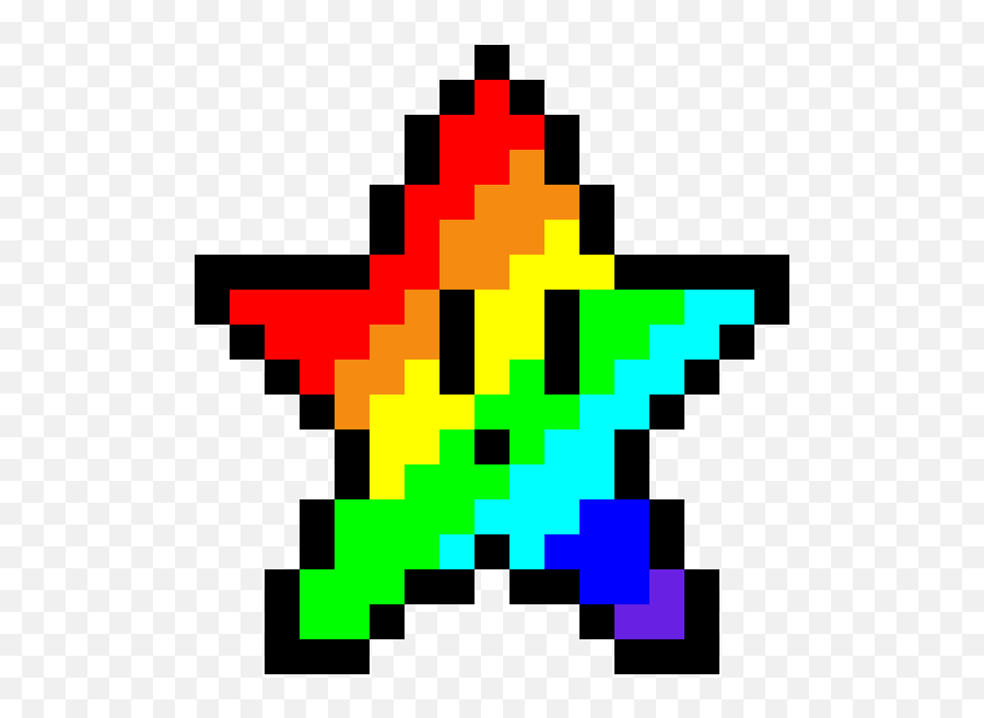 Likepixelart - Rainbow Star Pixel Art Png,8 Bit Icon - Free Transparent 