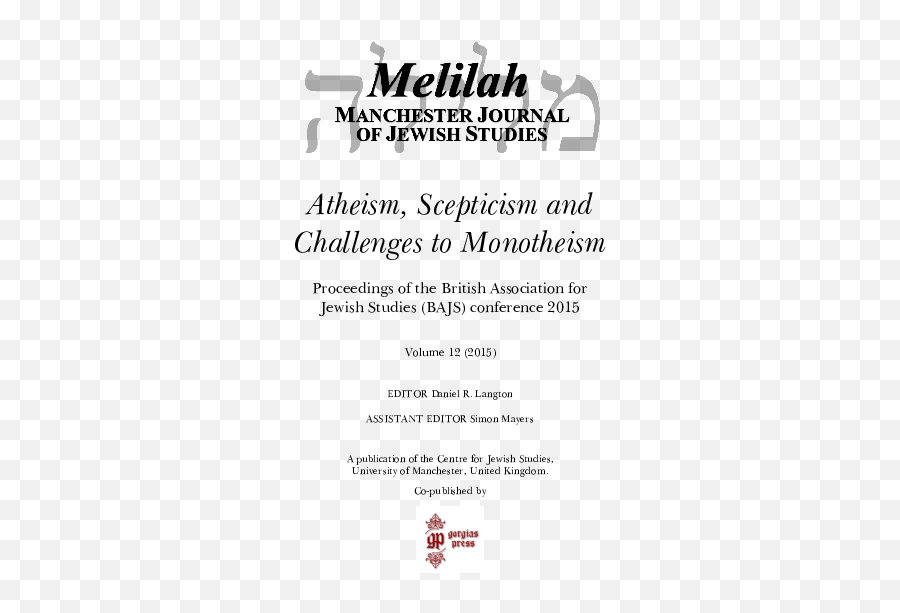 Pdf Langton D Ed Melilah Manchester Journal Of Jewish - Language Png,Dreamscene Icon Fix