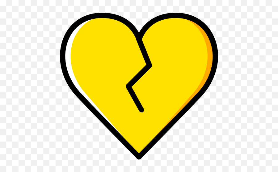 Broken Heart - Free Shapes Icons Emoji Corazon Amarillo Roto Png,Broken Picture Icon Chrome