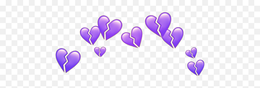 Brokenheart Broken Heart Purple Headcrown Crown Head - Transparent Purple Broken Heart Png,Broken Heart Png