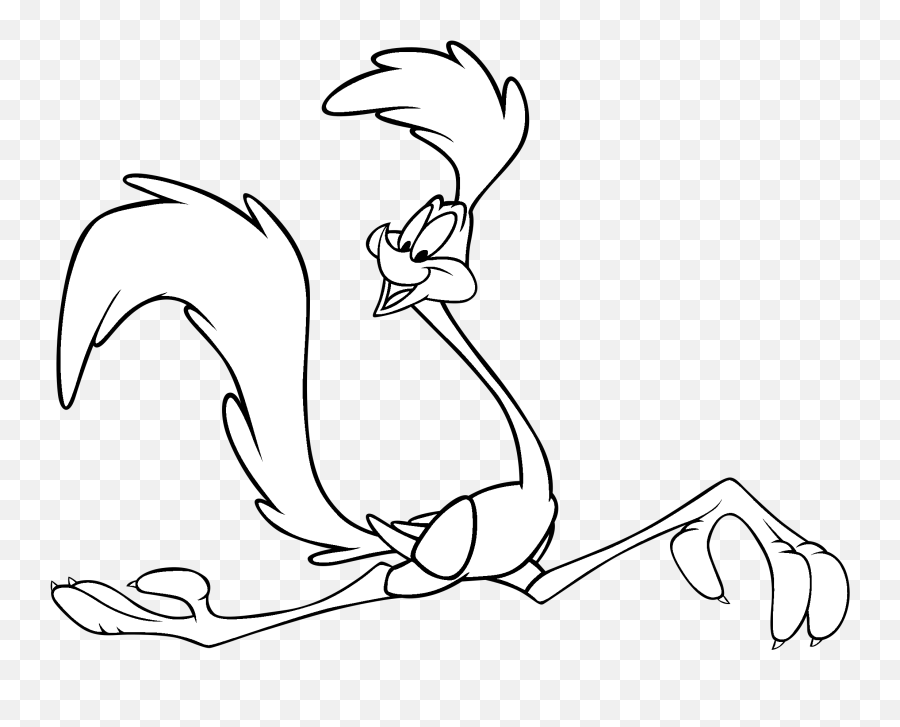 Picture - Looney Tunes Road Runner Transparent Black And White Png,Road Runner Png