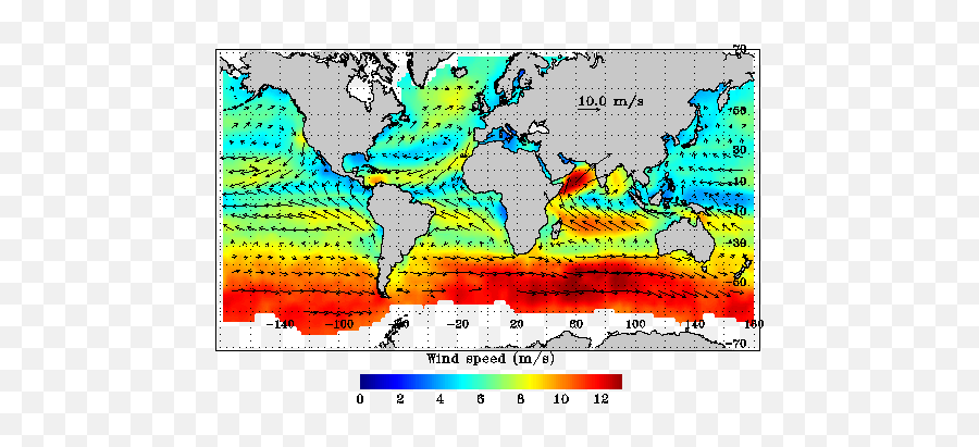 Ocean Currents - Average Wind Speed Oceans Png,Wind Effect Png